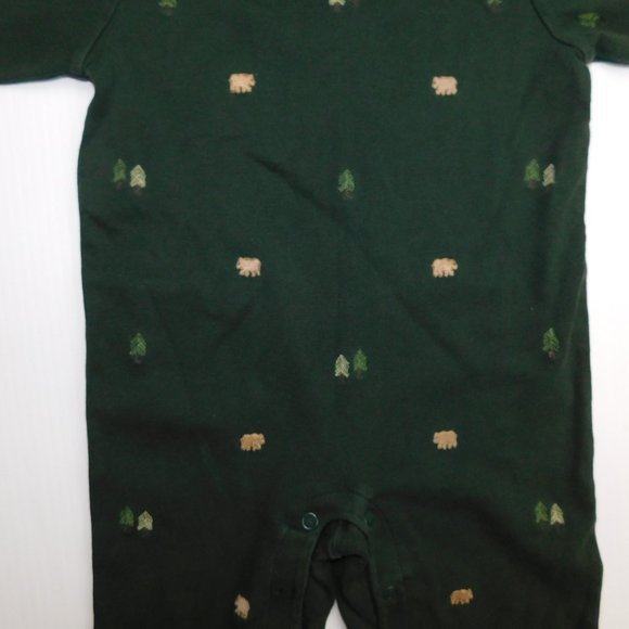 Gymboree Boys 3-6 Months Green Tree Bear Romper - Picture 3 of 5